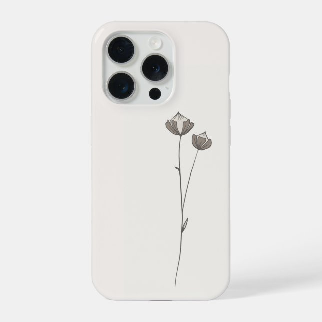 Coque iPhone Étui de téléphone en lin minimal (Verso)