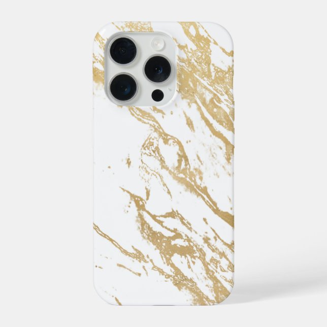 Coque iPhone Étui de téléphone en marbre Luxe Golden (Verso)