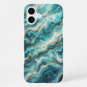 Coque iPhone 16 Plus Étui de téléphone en marbre turquoise profond de l