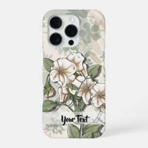 Coque iPhone 16 Pro Étui de téléphone en média mixtes floral personnal