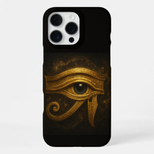 Coque iPhone 16 Pro Max Étui de téléphone en or Œil d'Horus égyptien
