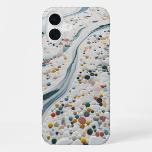 Coque iPhone 16 Plus Étui de téléphone en pierre de galet colorée de lu