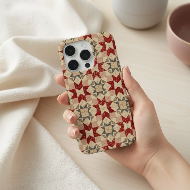 Coque iPhone Étui de téléphone étoile de courtepointe en patchw (Créateur téléchargé)