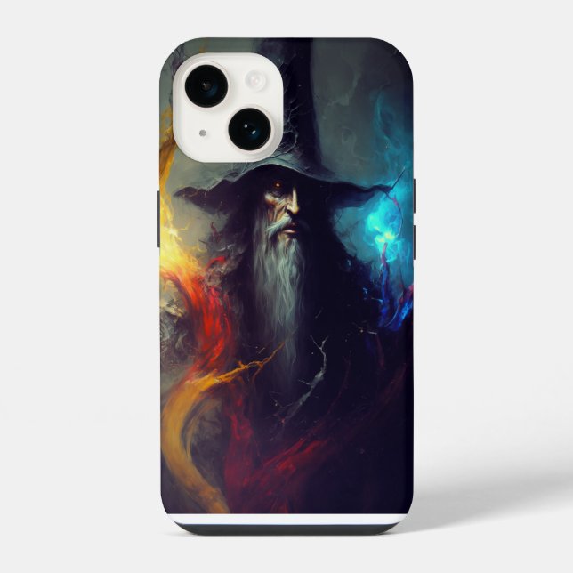 Coque iPhone Étui de téléphone Fantasy Dark Wizard | Mage Art 2 (Verso)