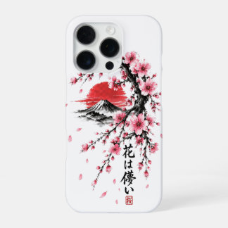 Coque iPhone 16 Pro Étui de téléphone Fleur de cerisier japonais Mont