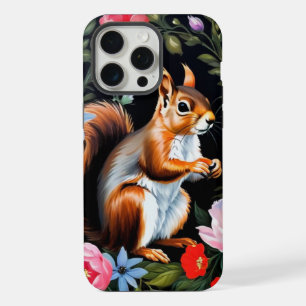 Coque iPhone 15 Pro Max Étui de téléphone Fleur de Cottage Dark Red Squirr