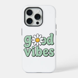 Coque iPhone 15 Pro Étui de téléphone Fleur de Pâquerette Good Vibes