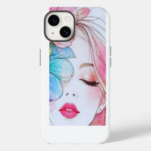 Coque Pour iPhone 14 Étui de téléphone Fleur Femme Aquarelle Esthétique