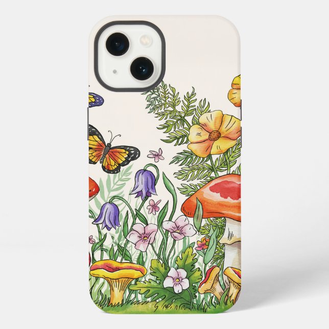 Coque iPhone Étui de téléphone Fleurs d'été (Verso)