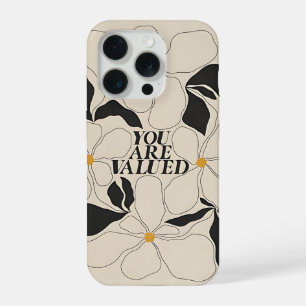 Coque iPhone 15 Pro Étui de téléphone floral – Amour de soi minimal