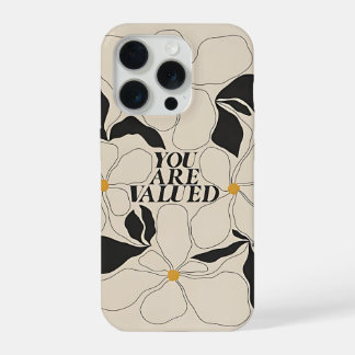 Coque iPhone 15 Pro Étui de téléphone floral – Amour de soi minimal