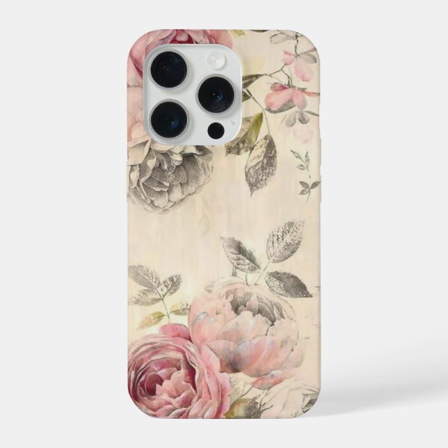 Coque iPhone Étui de téléphone floral mignon (Verso)