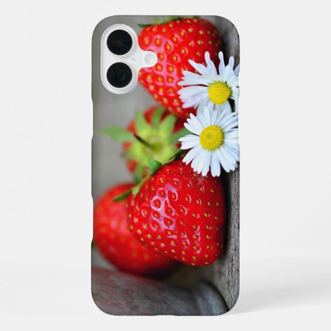 Coque iPhone Étui de téléphone fraises (Verso)