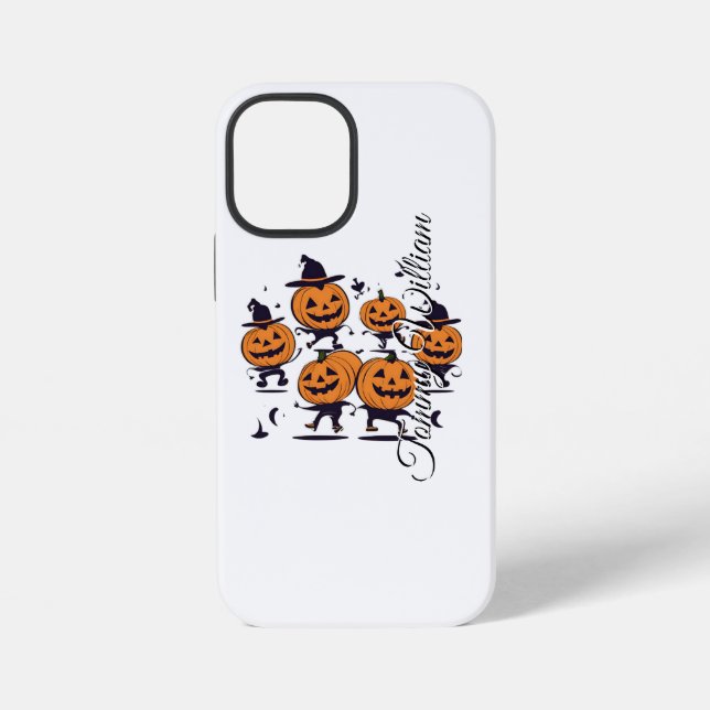 Coque iPhone Étui de téléphone fun pour Halloween citrouille (Verso)