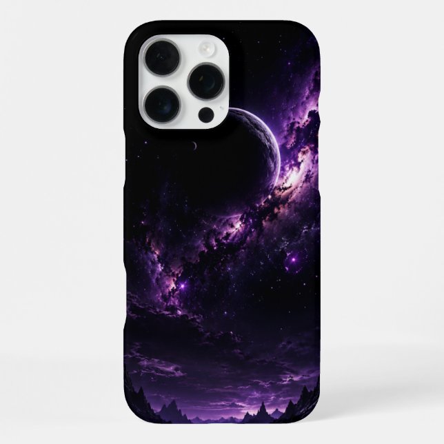 Coque iPhone Étui de téléphone Galaxy Violet (Verso)