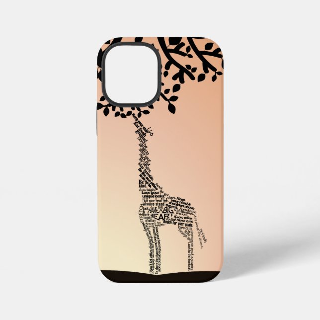 Coque iPhone Étui de téléphone Girafe encourageant (Verso)