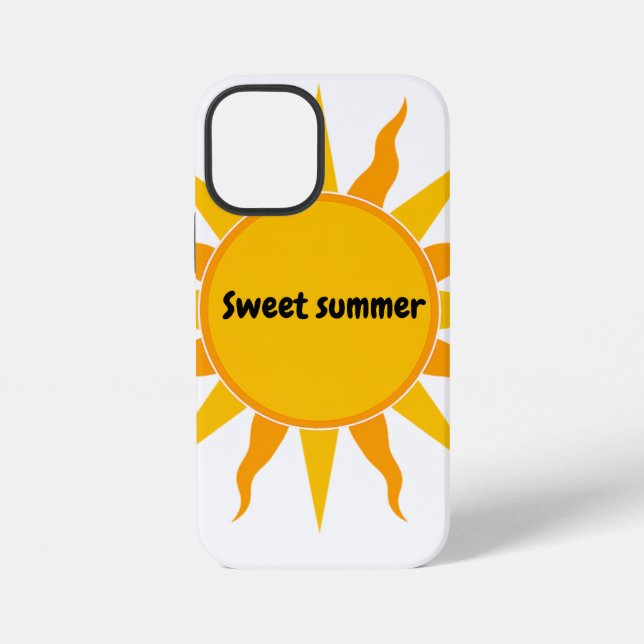 Coque iPhone Étui de téléphone graphique blanc Soleil d'été dou (Verso)