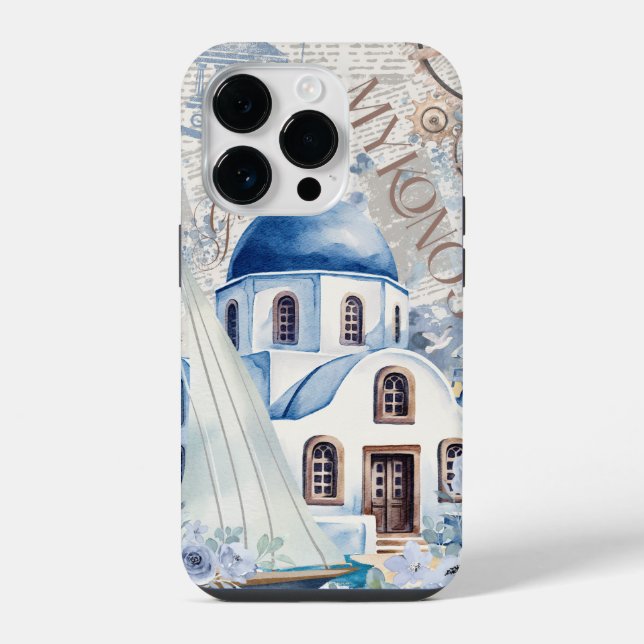 Coque iPhone Étui de téléphone Grèce Vintage (Verso)