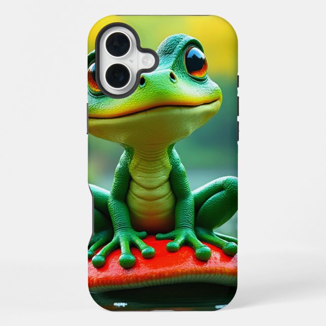 Coque iPhone Étui de téléphone Grenouille verte (Verso)