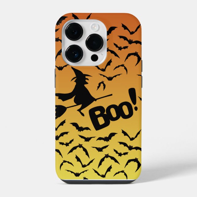 Coque iPhone Étui de téléphone Halloween Orange Ombre (Verso)