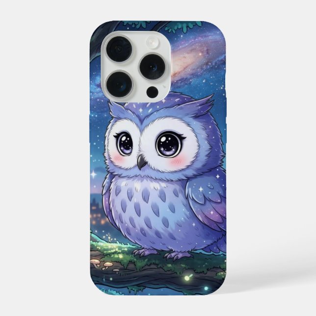 Coque iPhone Étui de téléphone Hibou Nuit Étoilée (Verso)