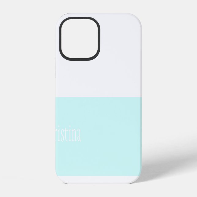 Coque iPhone ÉTUI DE TÉLÉPHONE iPHONE MONOGRAM VERT MINT ET BLA (Verso)