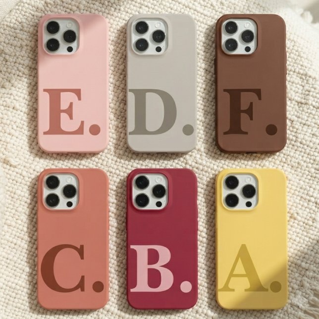 Coque iPhone Étui de téléphone jaune avec nom initial personnal (Personalized monogram phone case gift for wedding bachelorette party | Mother’s day | Girl Birthday)