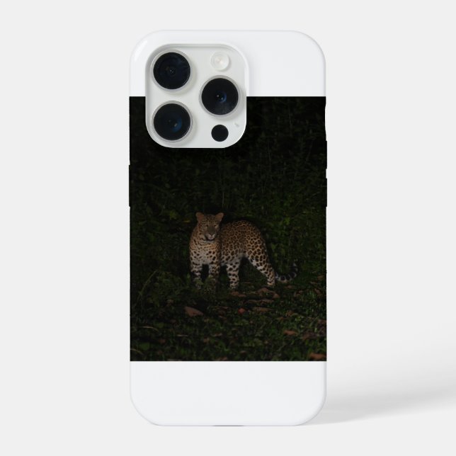 Coque iPhone Étui de téléphone Léopard foncé (Verso)