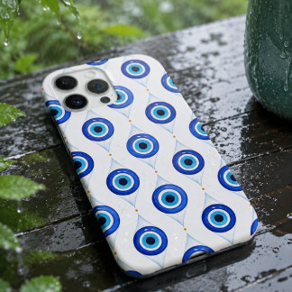 Coque iPhone 16 Pro Max Étui de téléphone Mauvais Œil Aquarelle Bleu