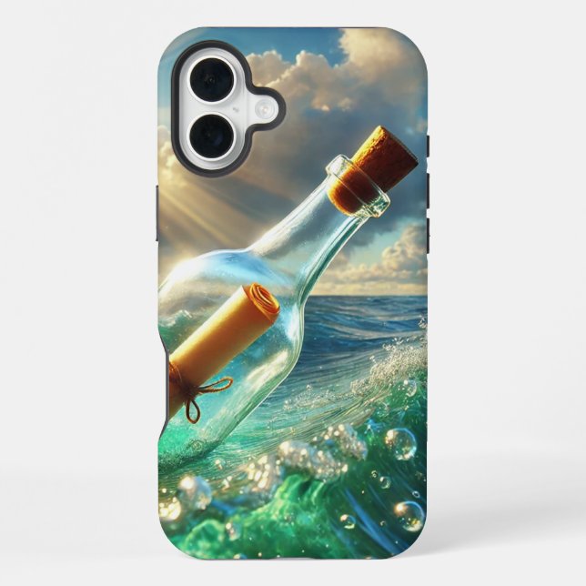 Coque iPhone Étui de téléphone Message dans une bouteille (Verso)