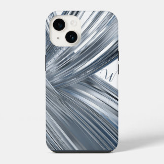 Coque Pour iPhone 14 Étui de téléphone métallisé gris argent