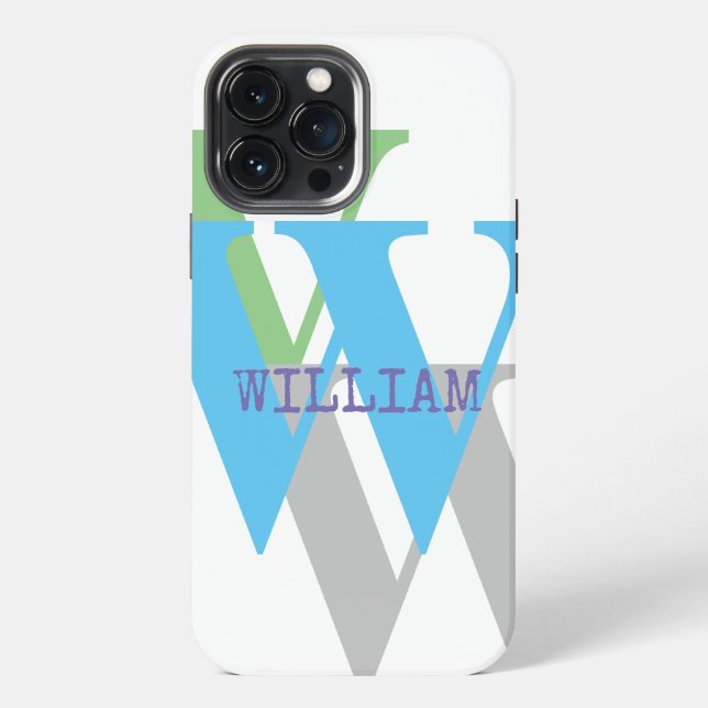 Coque iPhone Étui de téléphone MONOGRAMME INITIAL NOM iPhone éd (Verso)