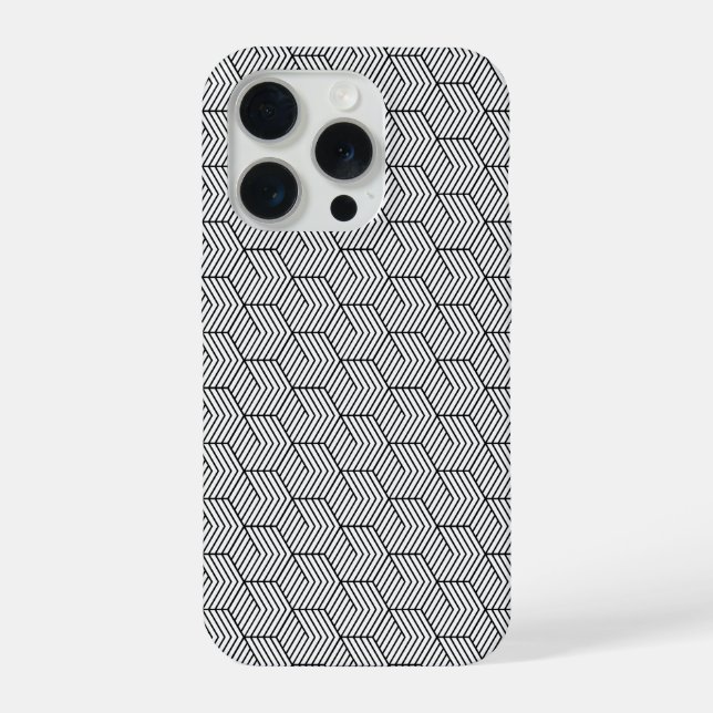 Coque iPhone Étui de téléphone motif géométrique cube ligne noi (Verso)