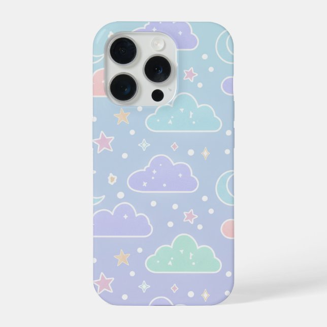 Coque iPhone Étui de téléphone Nuages Pastel Rêveurs (Verso)