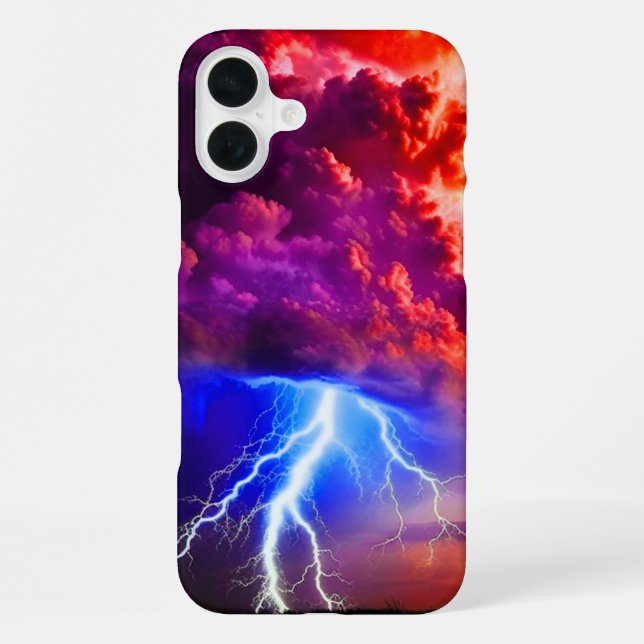 Coque iPhone Étui de téléphone orage éclair artsy (Verso)
