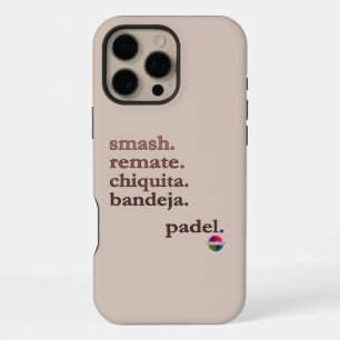 Coque iPhone 16 Pro Max Étui de téléphone Padel - Personnaliser le mot Vib