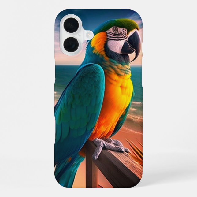 Coque iPhone Étui de téléphone perroquet (Verso)
