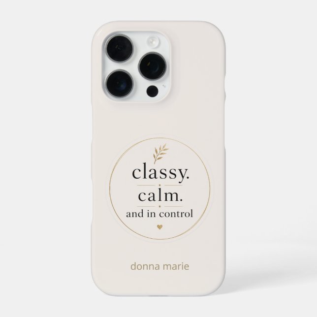 Coque iPhone Étui de téléphone personnalisable Classy Calme et  (Verso)