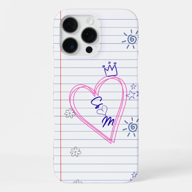 Coque iPhone Étui de téléphone personnalisable Notepad Scribble (Verso)