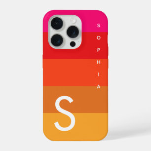 Coque iPhone 15 Pro Étui de téléphone personnalisé avec initiale et no