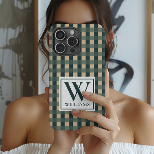 Coque iPhone 15 Pro Étui de téléphone personnalisé avec monogramme à c