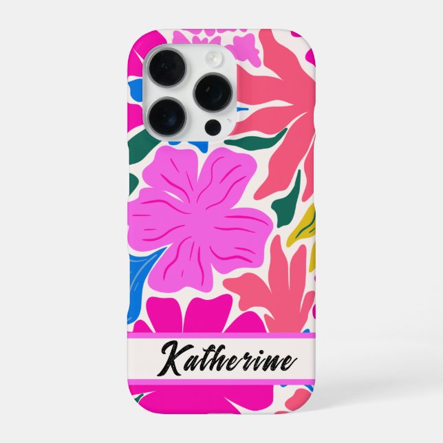 Coque iPhone Étui de téléphone personnalisé avec monogramme flo (Verso)