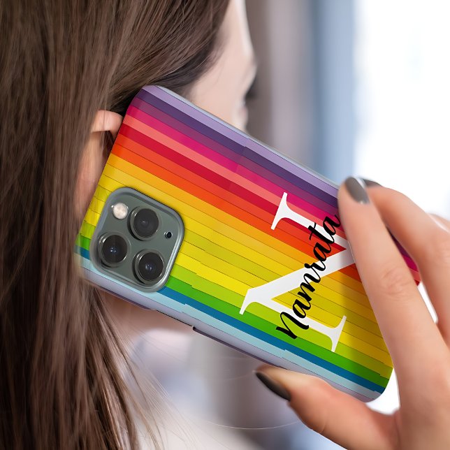 Coque iPhone Étui de téléphone personnalisé avec monogramme mul (Créateur téléchargé)