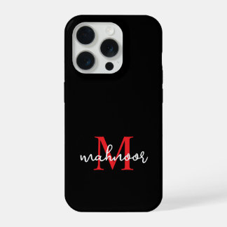 Coque iPhone 15 Pro Étui de téléphone personnalisé avec monogramme noi