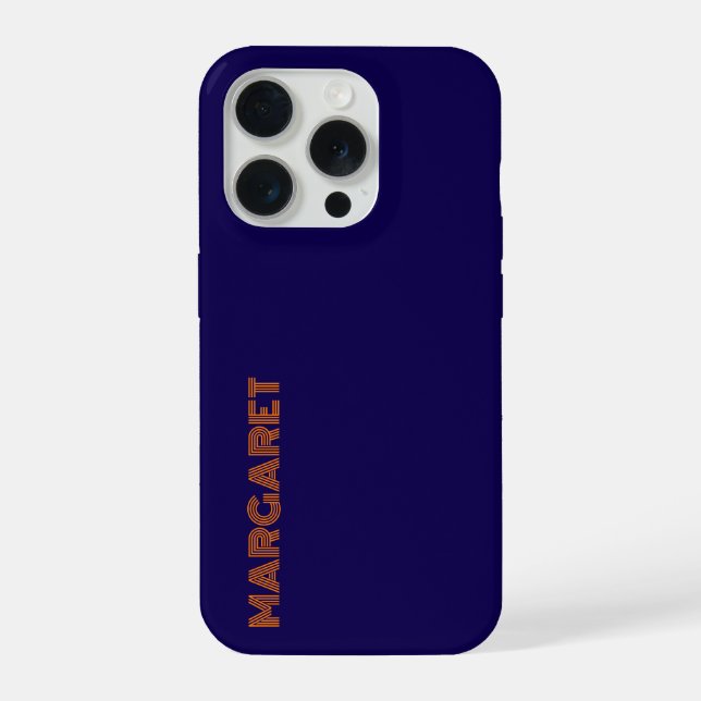 Coque iPhone Étui de téléphone personnalisé avec nom moderne bl (Verso)