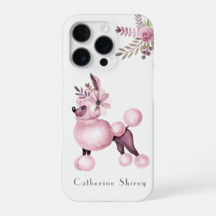 Coque iPhone 16 Pro Étui de téléphone personnalisé Chien caniche viole