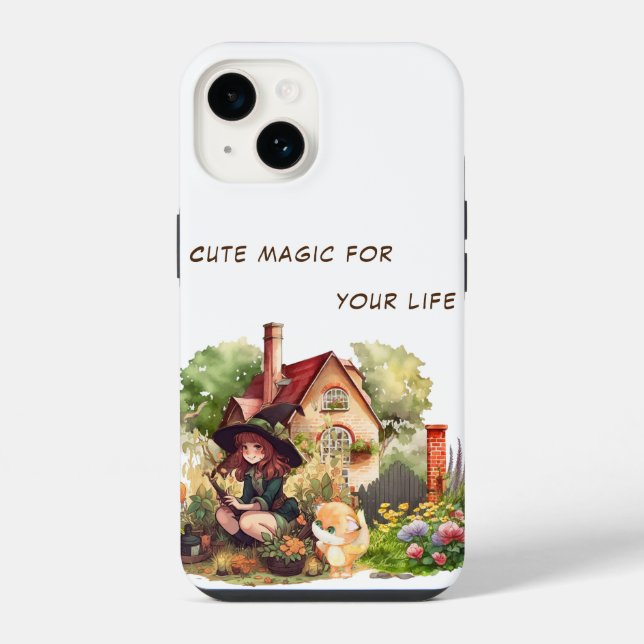 Coque iPhone Étui de téléphone personnalisé | Petite sorcière e (Verso)