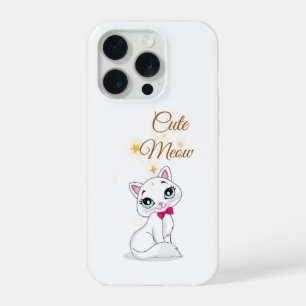 Coque iPhone 15 Pro Étui de téléphone pour chat mignon Miaou 