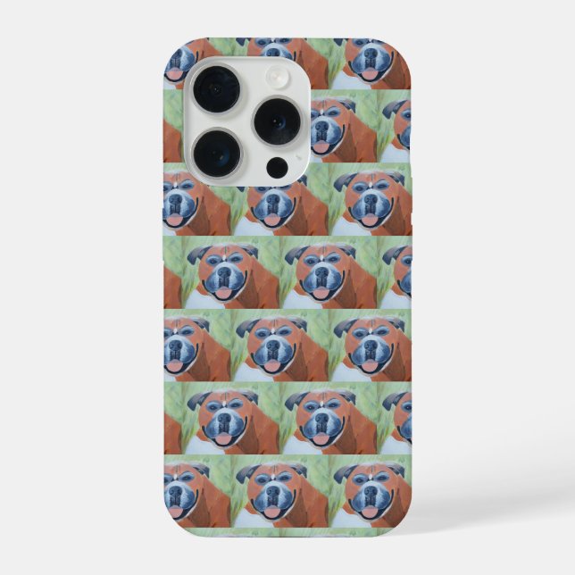 Coque iPhone Étui de téléphone pour chien Boxer (Verso)