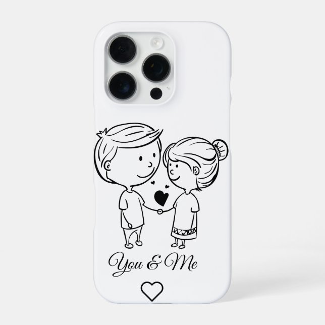 Coque iPhone Étui de téléphone pour couple Toi & Moi (Verso)